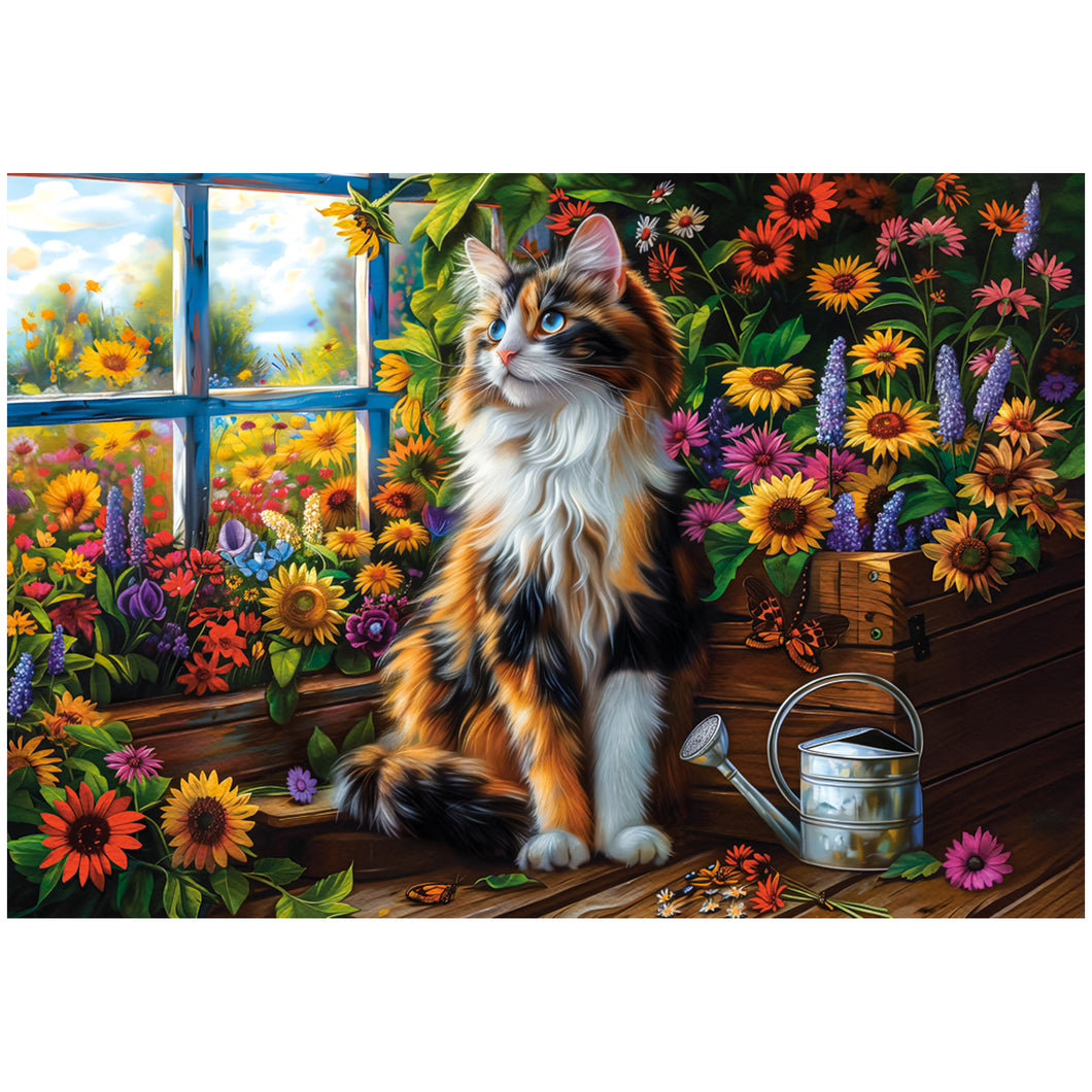 Blooming cat meditation