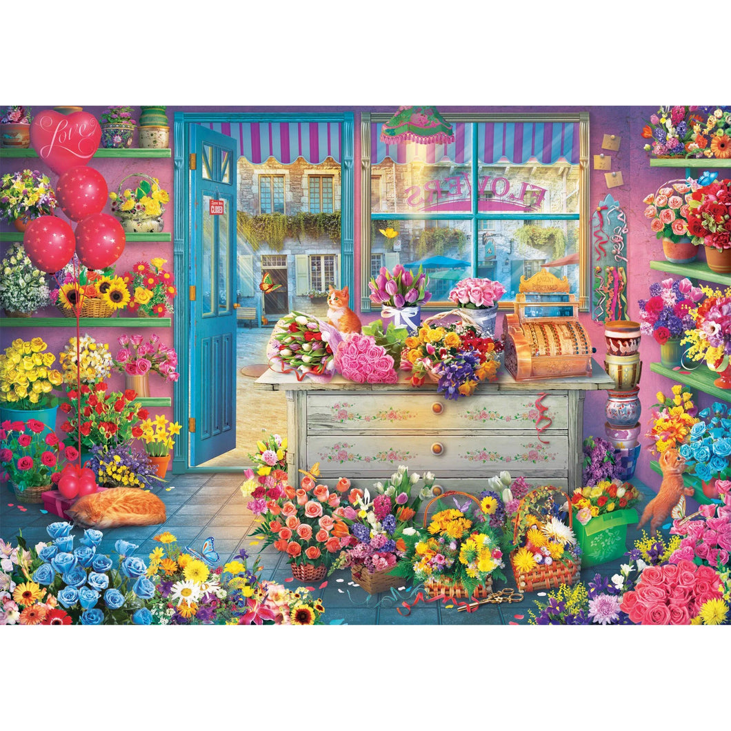 En färgglad blomsterbutik