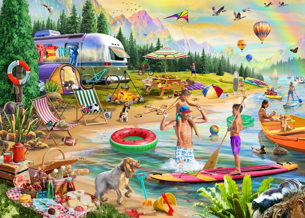 Camping vid floden