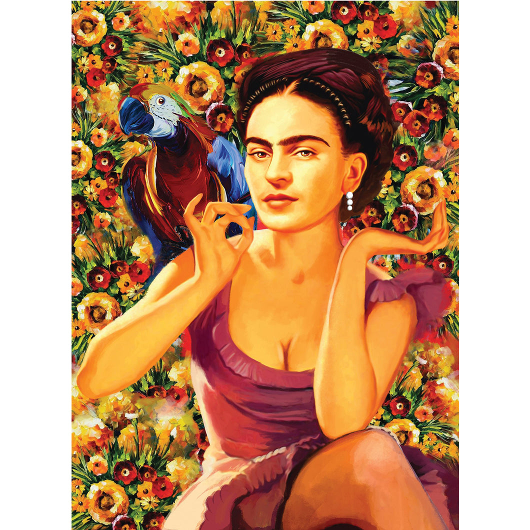 Frida Kahlo med papegoja