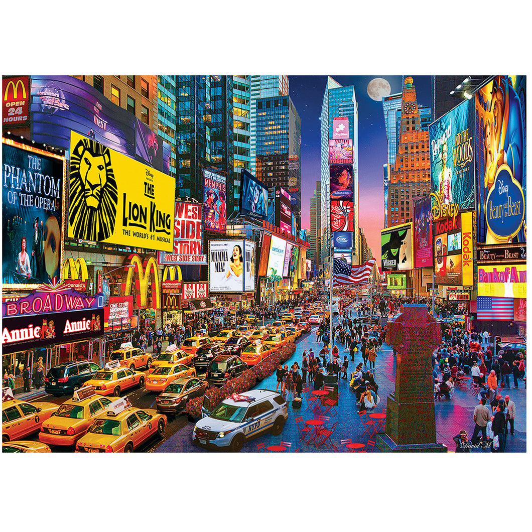 Times Square i kvällsljus